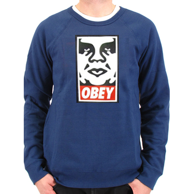 OBEY Sweater OG FACE CREW blue