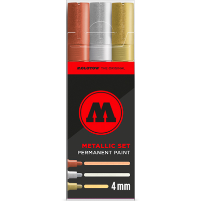 MOLOTOW Permanent Marker 220PP 3er Set Metallic