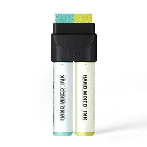 HAND MIXED 2 Ink Double Marker CITRUS - yellow/green