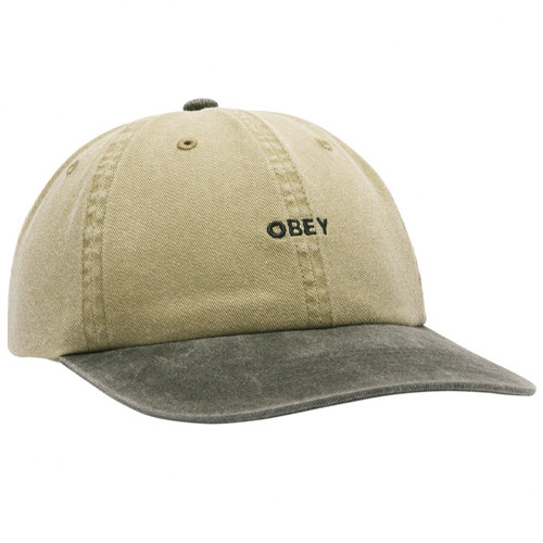 OBEY 6Panel Cap PIGMENT 2 TONE - khaki/washed grey