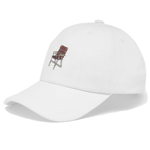 DEDICATED 6 Panel Cap LAWN CHAIR - white