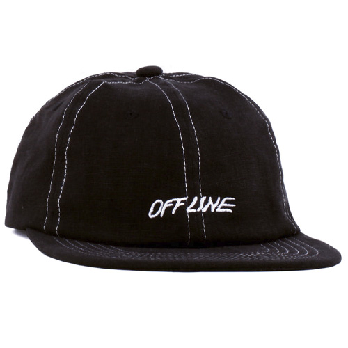 LASER 6Panel OFF LINE LINEN - black