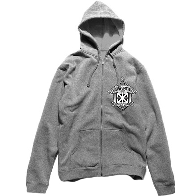 7TH LETTER Hooded Zipper CLIPPINGS heather grey