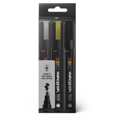 MTN Acrylic Marcador Paint Marker 1mm 3er Set Metal