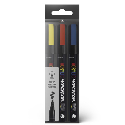 MTN Acrylic Marcador Paint Marker 1mm 3er Set Basic