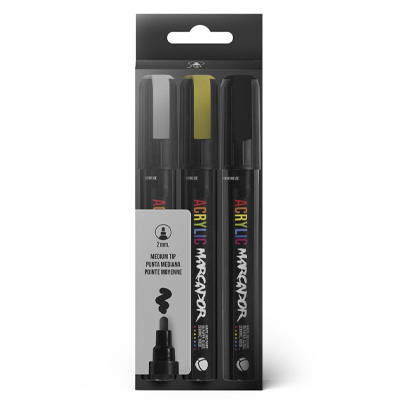 MTN Acrylic Marcador Paint Marker 2mm 3er Set Metal