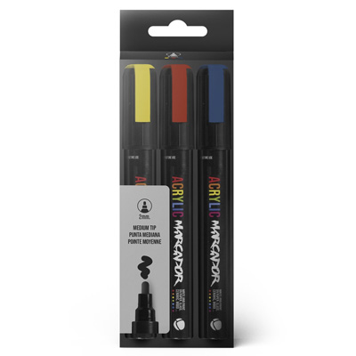 MTN Acrylic Marcador Paint Marker 2mm 3er Set Basic