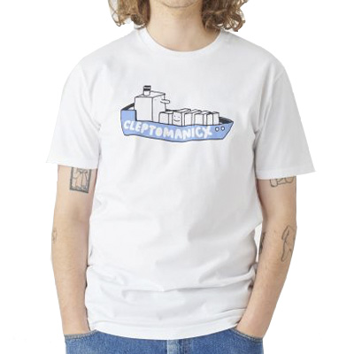 CLEPTOMANICX T-Shirt ALL IN ONE BOAT white