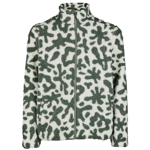 Cleptomanicx Fleece Jacket Oh Shit - raw undyed/green