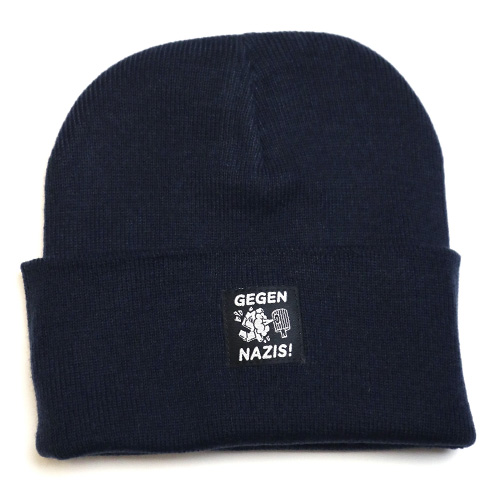 UNDERPRESSURE Beanie GEGEN NAZIS! - navy