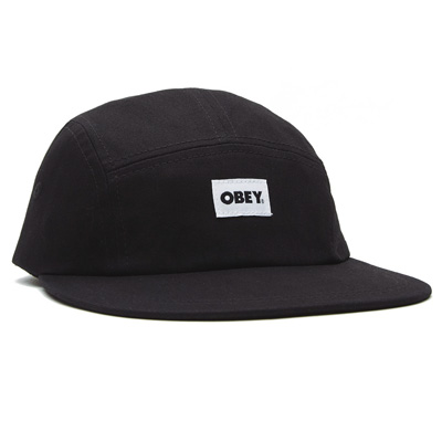 OBEY 5Panel Cap BOLD LABEL ORGANIC - black