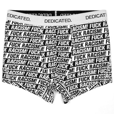 DEDICATED Boxershorts FUCK RACISM white/black