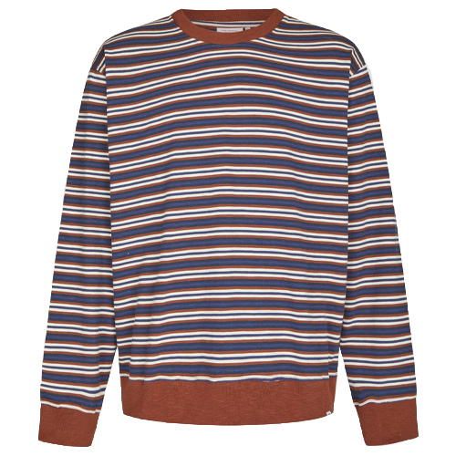 CLEPTOMANICX Longsleeve HUGGER STRIPE - smoked paprica