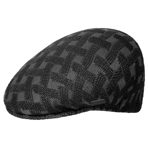 KANGOL Flat Cap CROSS WEAVE 504 - black