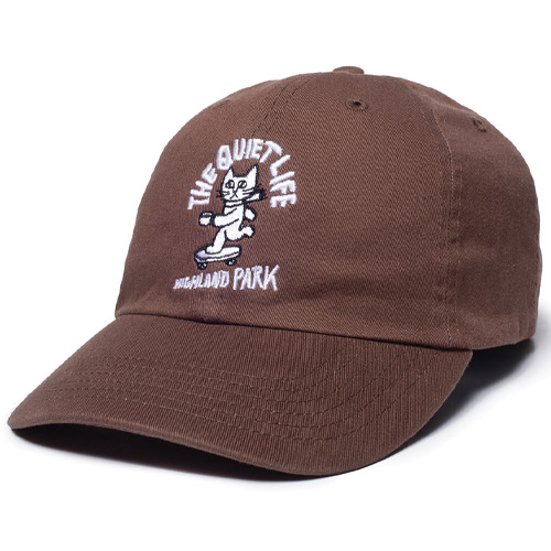 THE QUIET LIFE Dad Hat SKATING CAT - brown