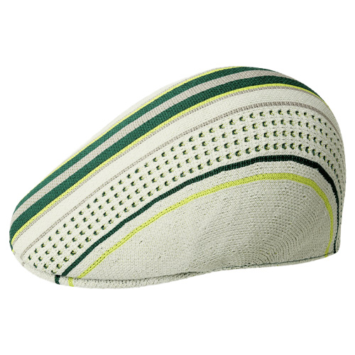 KANGOL Flat Cap 507 CLUBHOUSE STRIPES - white/masters green