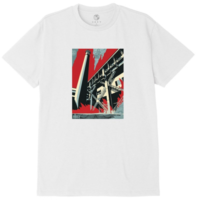 OBEY T-Shirt FOSSIL FACTORY white