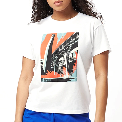 OBEY Girl Shirt FOSSIL FACTORY white