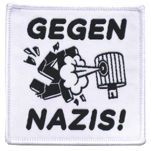 Underpressure Patch GEGEN NAZIS - weiss