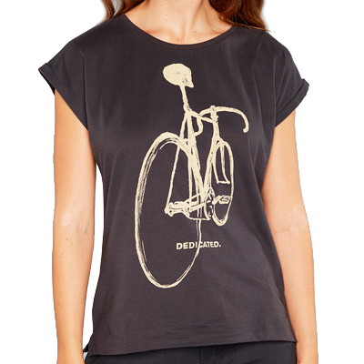 DEDICATED Girl Shirt VISPY PENCIL BIKE - Charcoal