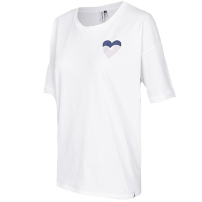 CLEPTOMANICX Girl Shirt MÖWE HEART white