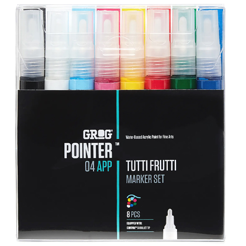 GROG Pointer 04 APP Marker 8er Set - Tutti Frutti