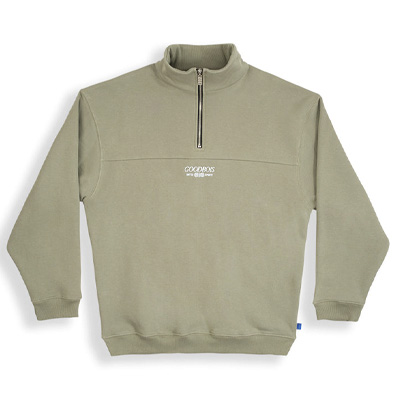 GOODBOIS Half-Zip Pullover Trademark Halfzip - khaki