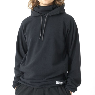 CLEPTOMANICX Facemask Hooded Fleece JONIN RIDES black