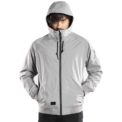 REELL Windbreaker Jacket HOODED RIB grey melange