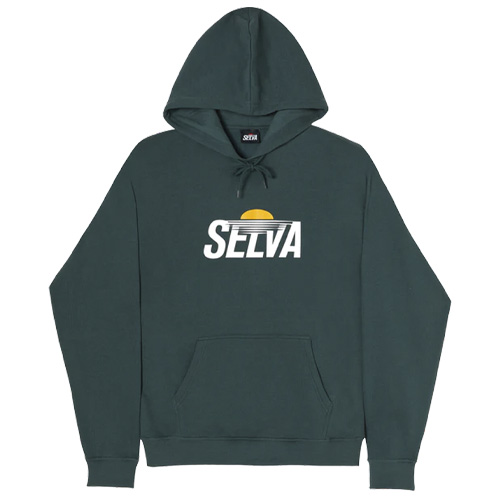 SELVA Hoody SUNSET LOGO - green/orange