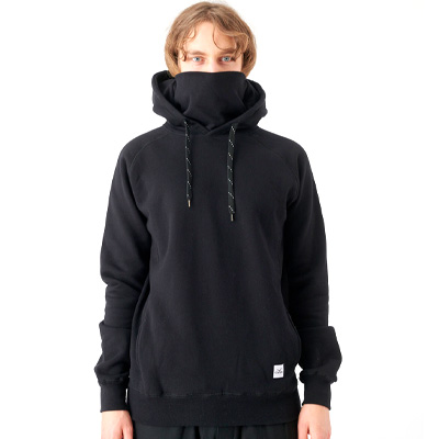 CLEPTOMANICX Facemask Hoody JONIN ORGANIC black