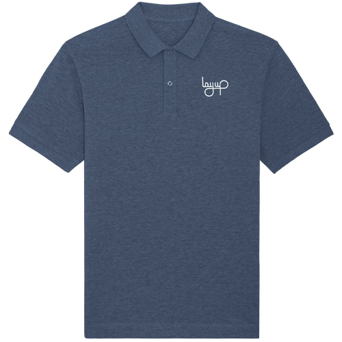 LAYUP Polo Shirt Organic Embroidered Logo - heather dark blue