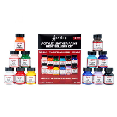 ANGELUS Acrylic Leather Paint 12er Best Seller Kit