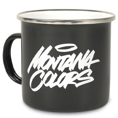 MONTANA COLORS MTN Metal Enamel Tasse LETTERING - black/white