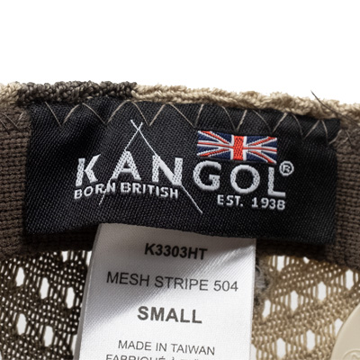 Kangol Headwear - KANGOL Flat Cap MESH STRIPE 504 beige/olive - Diverse Caps  - Layup Online Shop