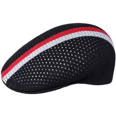 KANGOL Flat Cap MESH STRIPE 504 black/red