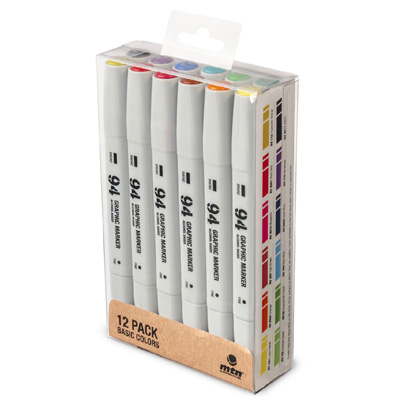 MTN 94 Graphic Twin Marker 12er Set Basic Colors