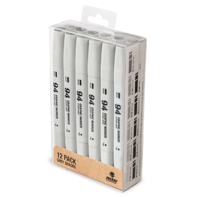 MTN 94 Graphic Twin Marker 12er Set Grey