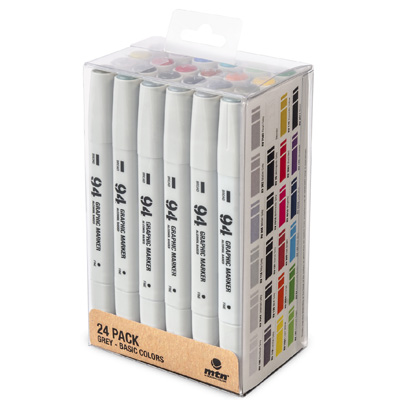 MTN 94 Graphic Twin Marker 24er Set Grey - Basic Colors