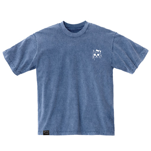 THE QUIET LIFE T-Shirt MUSIC CAT - mineral washed blue