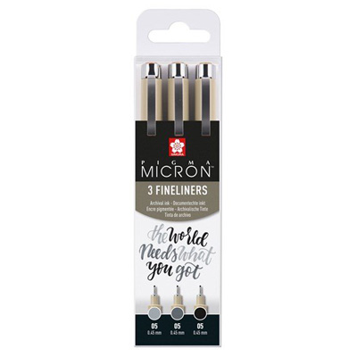 SAKURA Fineliner PIGMA MICRON 3er Set - BLACK & GREY