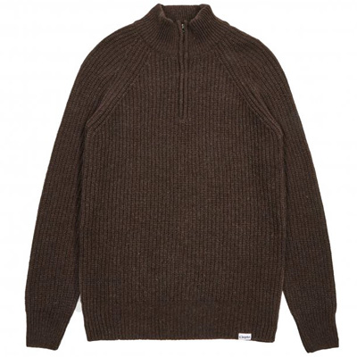 CLEPTOMANICX Knit Sweater RIBBER TROYER dark chocolate