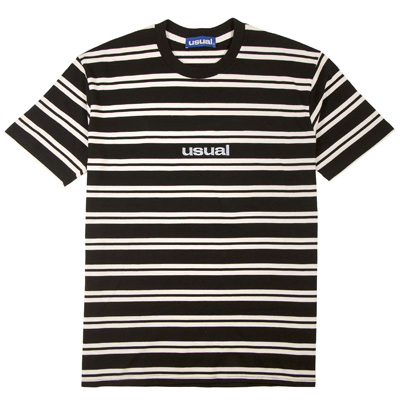 USUAL T-Shirt RIGA STRIPE black/white