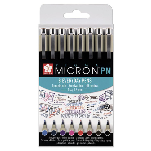 SAKURA Marker PIGMA MICRON PN 8er Everyday Pens Set