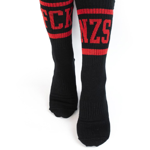 TRUE REBEL Socken FCK NZS STRIPES - black/red