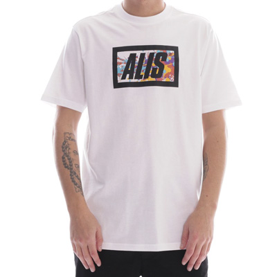 ALIS T-Shirt SPLATTER BOX LOGO white