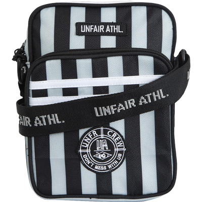 UNFAIR ATHLETICS Shoulder Bag STRIPED grey/black