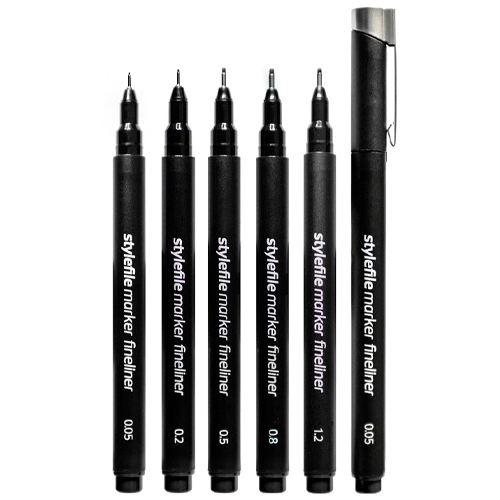 STYLEFILE Marker FINELINER 5er Set Main - Black