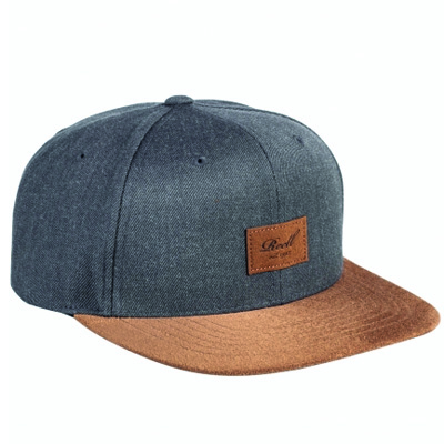 REELL Snap Back Cap SUEDE heather charcoal/brown
