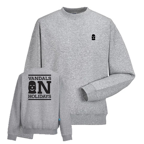 VANDALS ON HOLIDAYS Sweater LOGO BACK - heather grey